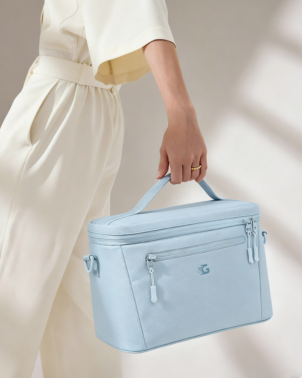 Sky blue structured tote